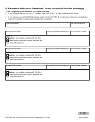 Form F252-088-000 Vocational Provider and Firm Application - Washington, Page 9