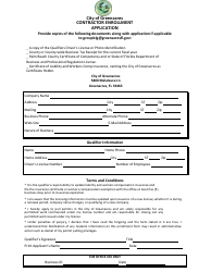 Document preview: Contractor Enrollment Application - City of Greenacres, Florida