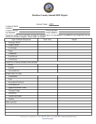 Document preview: Annual Recycling Report Form - Business/General - Dutchess County, New York, 2023