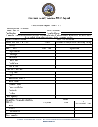 Document preview: Annual Recycling Report Form - Hauler - Dutchess County, New York, 2023