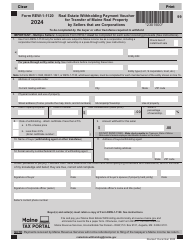Form REW-1-1120 Real Estate Withholding Payment Voucher for Transfer of Maine Real Property by Sellers That Are Corporations - Maine