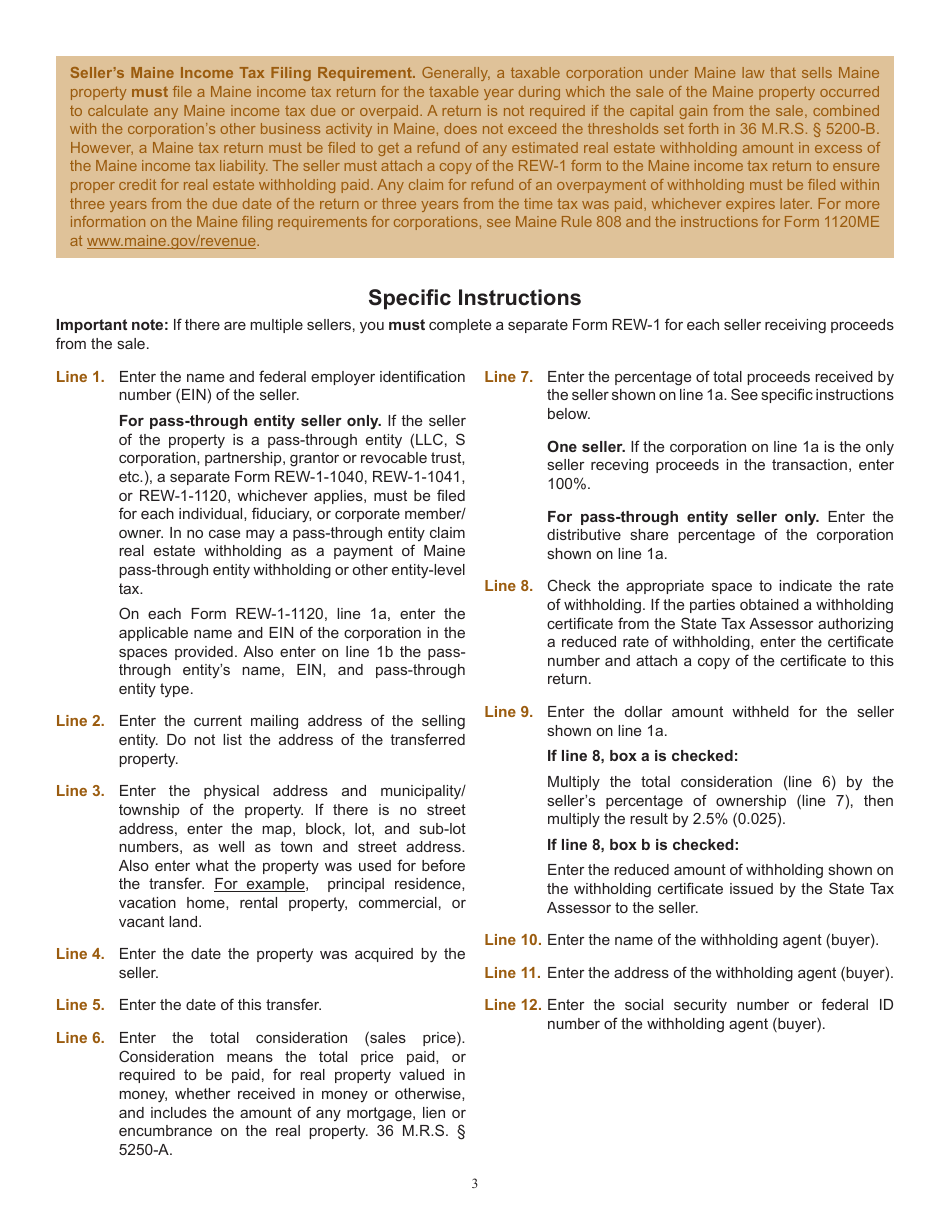 Form REW11120 Download Fillable PDF or Fill Online Real Estate