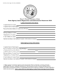 Document preview: Form SAL-RAS State Agency Liaison Registration and Authorization Statement - North Carolina, 2023