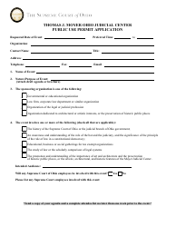 Form SCO-FMD-TMJ0001 Thomas J. Moyer Ohio Judicial Center Public Use Permit Application - Ohio