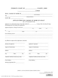Document preview: Form 21.0 (SCO-CLC-PBT0021.0) Application for Change of Name of Adult - Ohio
