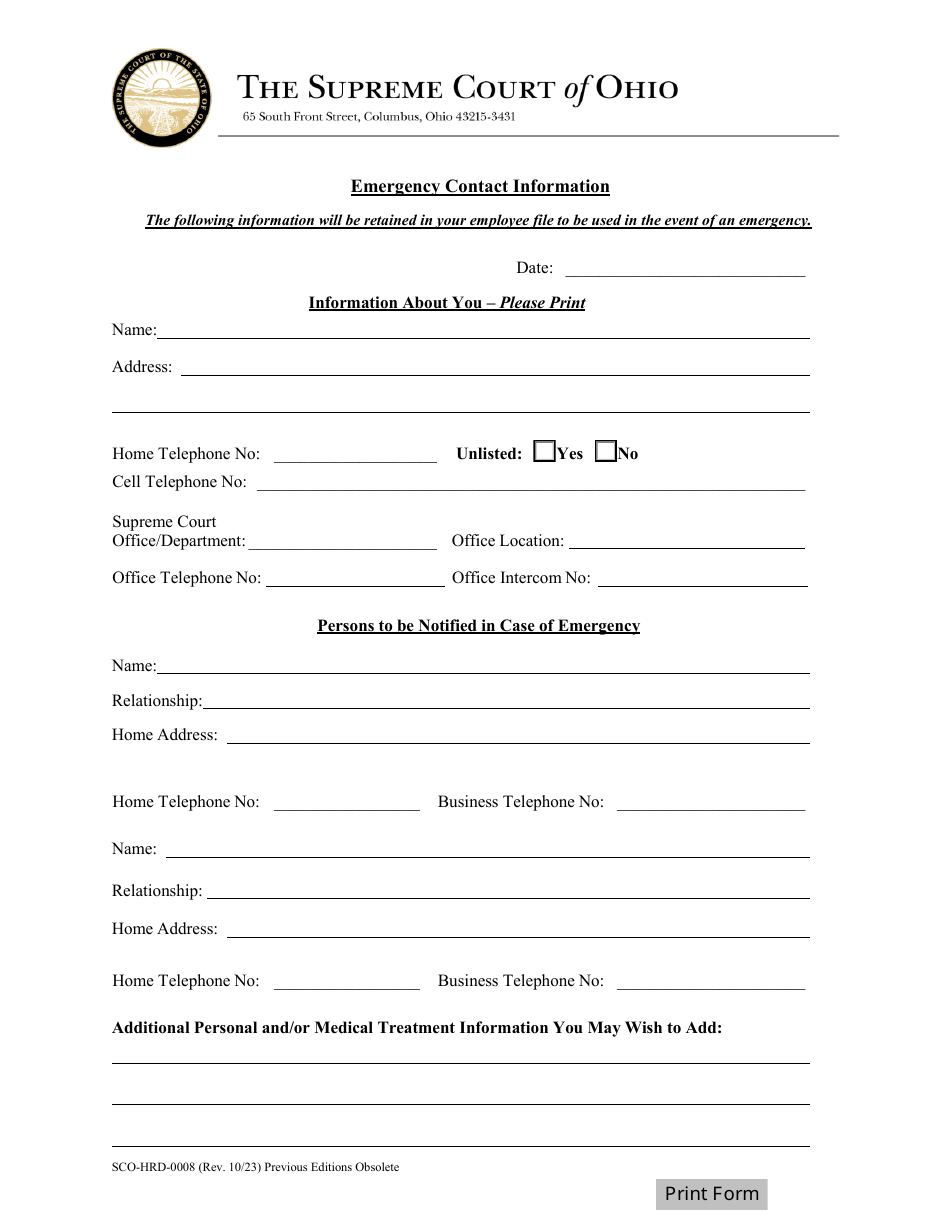 Form SCO-HRD-0008 - Fill Out, Sign Online and Download Fillable PDF ...