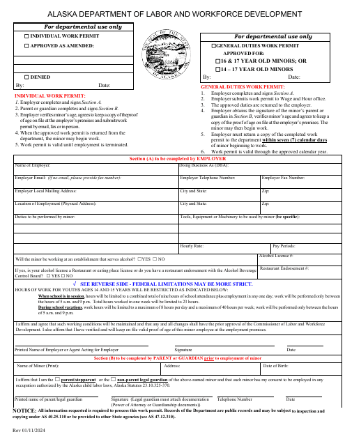 Individual Work Permit - Alaska Download Pdf
