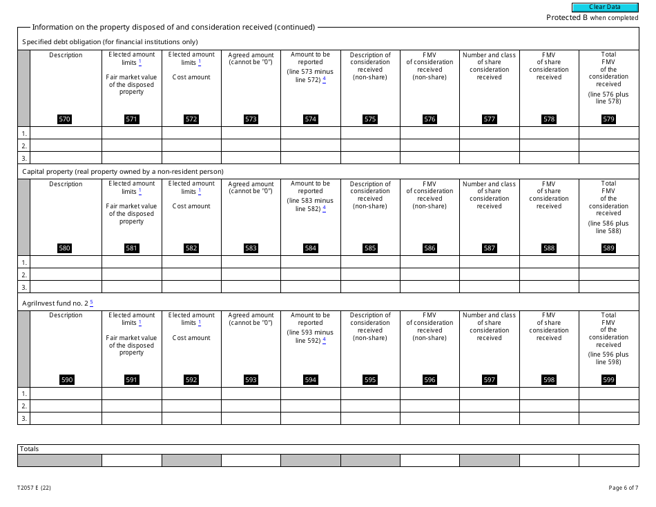 Form T2057 Election on Disposition of Property by a Taxpayer to a Taxable Canadian Corporation - Canada, Page 6