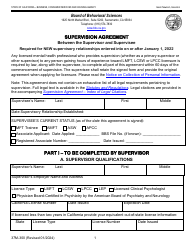 Form 37M-300 Supervision Agreement Between the Supervisor and Supervisee - California