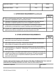 Form 37M-300 Supervision Agreement Between the Supervisor and Supervisee - California, Page 5