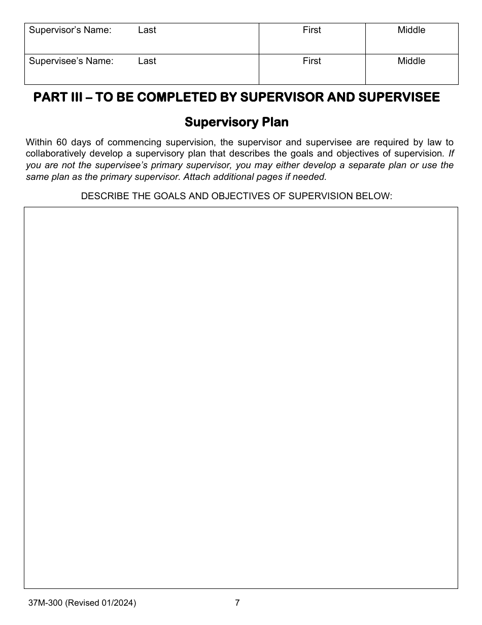 Form 37M-300 Supervision Agreement Between the Supervisor and Supervisee - California, Page 7
