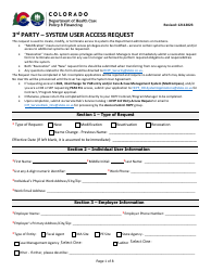 Third Party User Access Request Form (Bus &amp; Bridge Access Form) - Colorado
