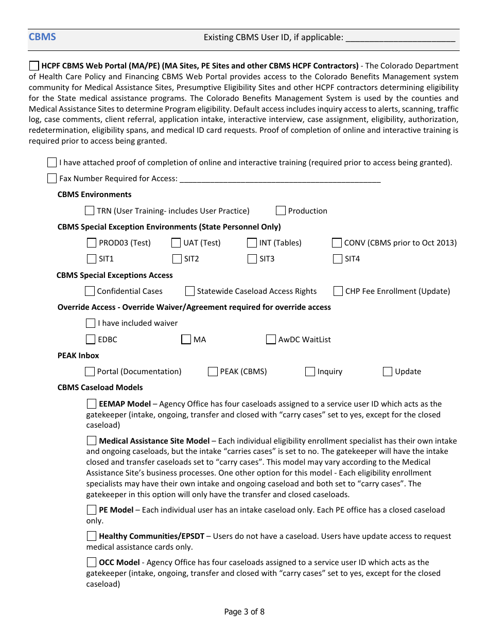 Third Party User Access Request Form (Bus  Bridge Access Form) - Colorado, Page 3