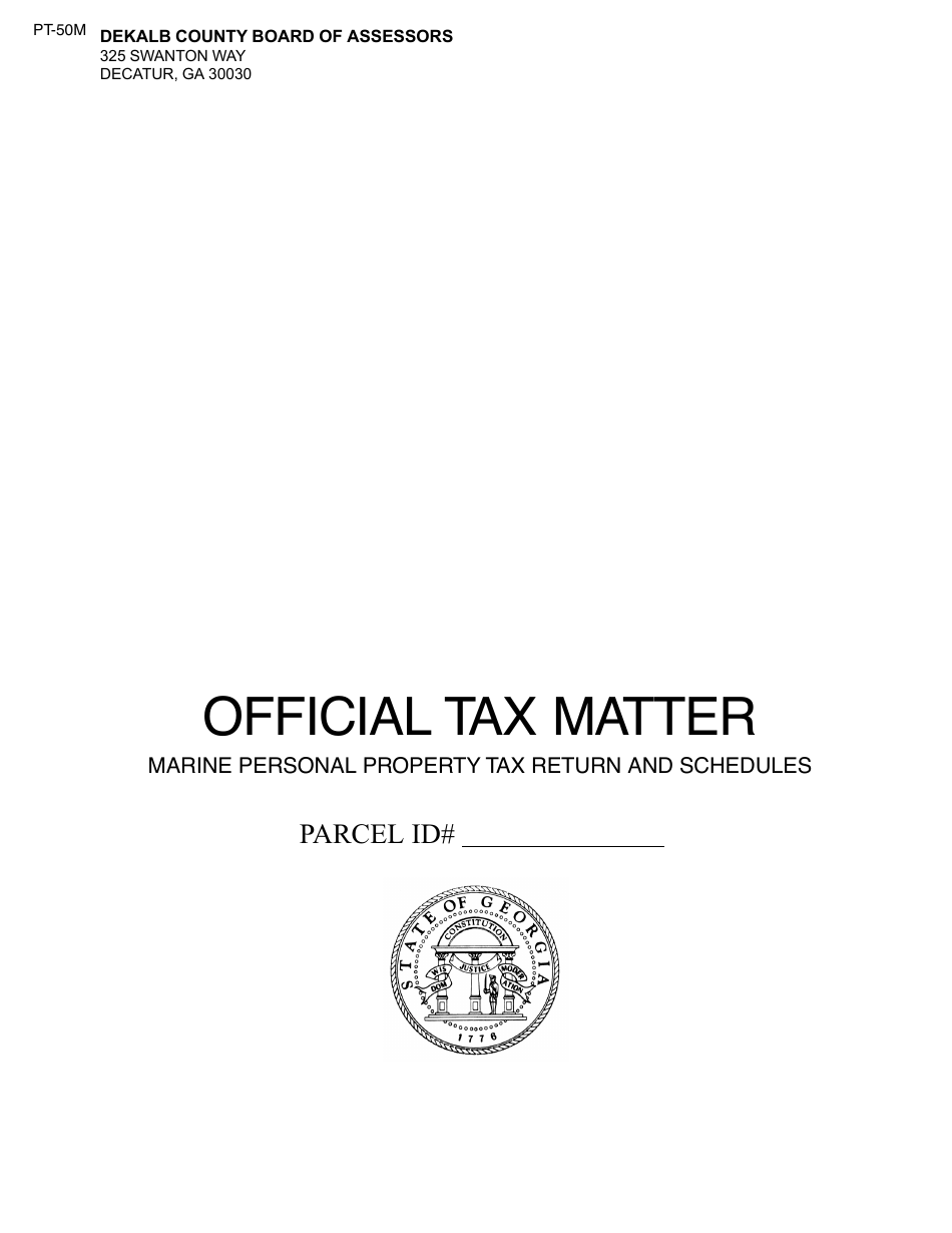Form PT-50M Marine Personal Property Tax Return - DeKalb County, Georgia (United States), Page 1