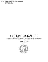 Form PT-50A Aircraft Personal Property Tax Return - DeKalb County, Georgia (United States)