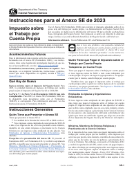Document preview: Instrucciones para IRS Formulario 1040 (SP) Anexo SE Impuesto Sobre El Trabajo Por Cuenta Propia (Spanish)