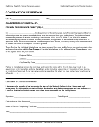 Document preview: Form LIC300B Removal Confirmation - Denial - California