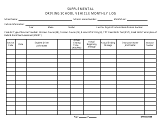 Form DPSMV2408 Driving School Vehicle Monthly Log - Louisiana, Page 2