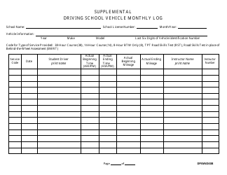 Form DPSMV2408 Driving School Vehicle Monthly Log - Louisiana, Page 3
