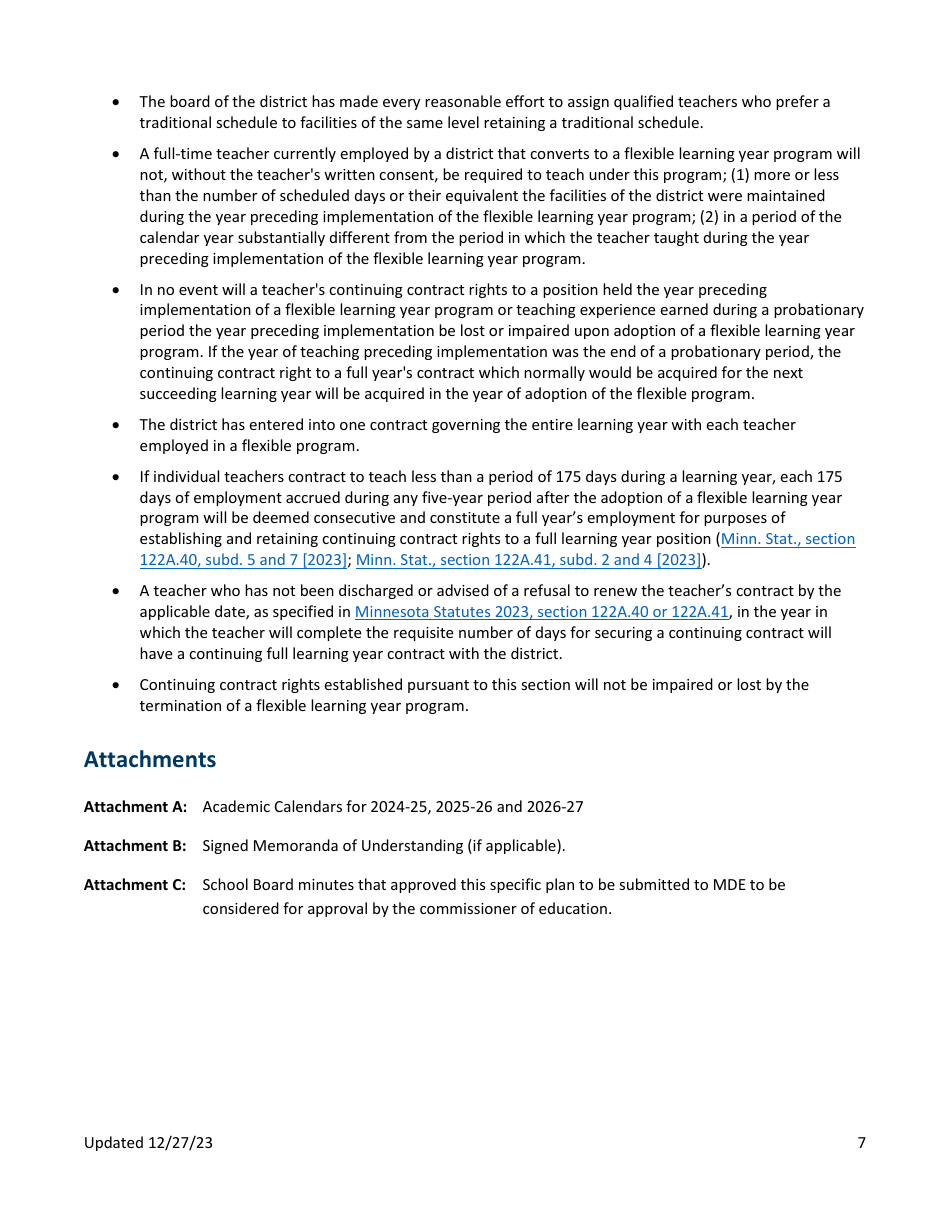 Flexible Learning Year Application - Minnesota, Page 7