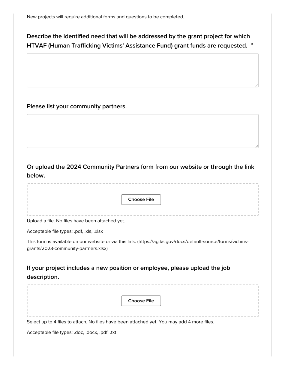 Preview the Htvaf Grant Application Questions - Kansas, Page 3