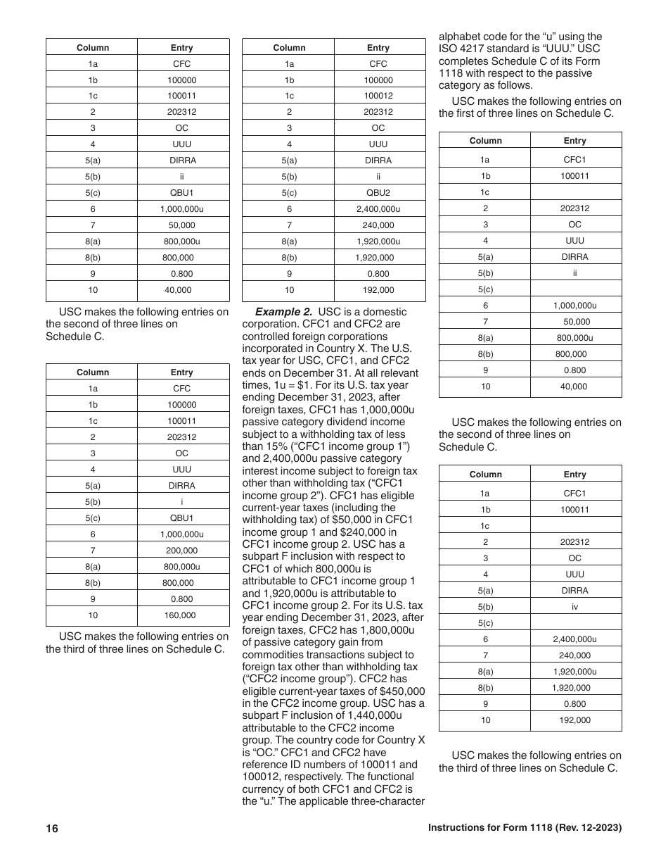 Instructions for IRS Form 1118 Foreign Tax Credit - Corporations, Page 16