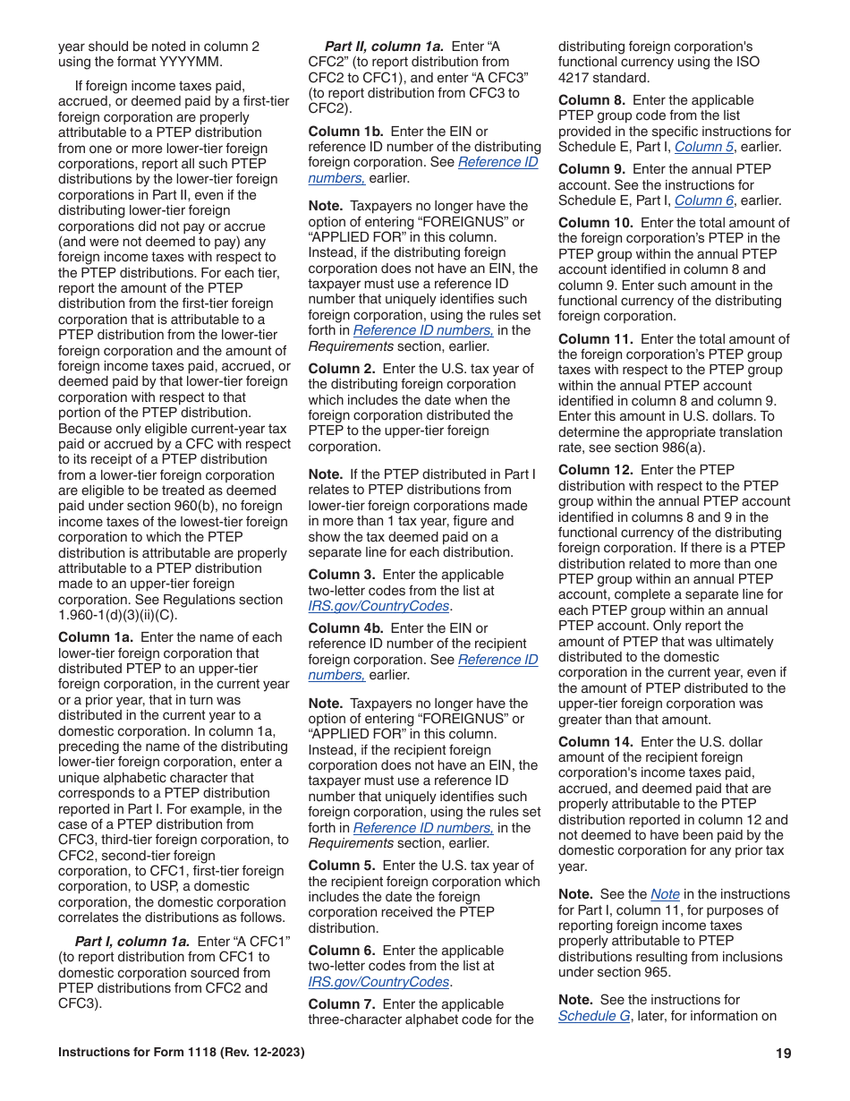 Instructions for IRS Form 1118 Foreign Tax Credit - Corporations, Page 19