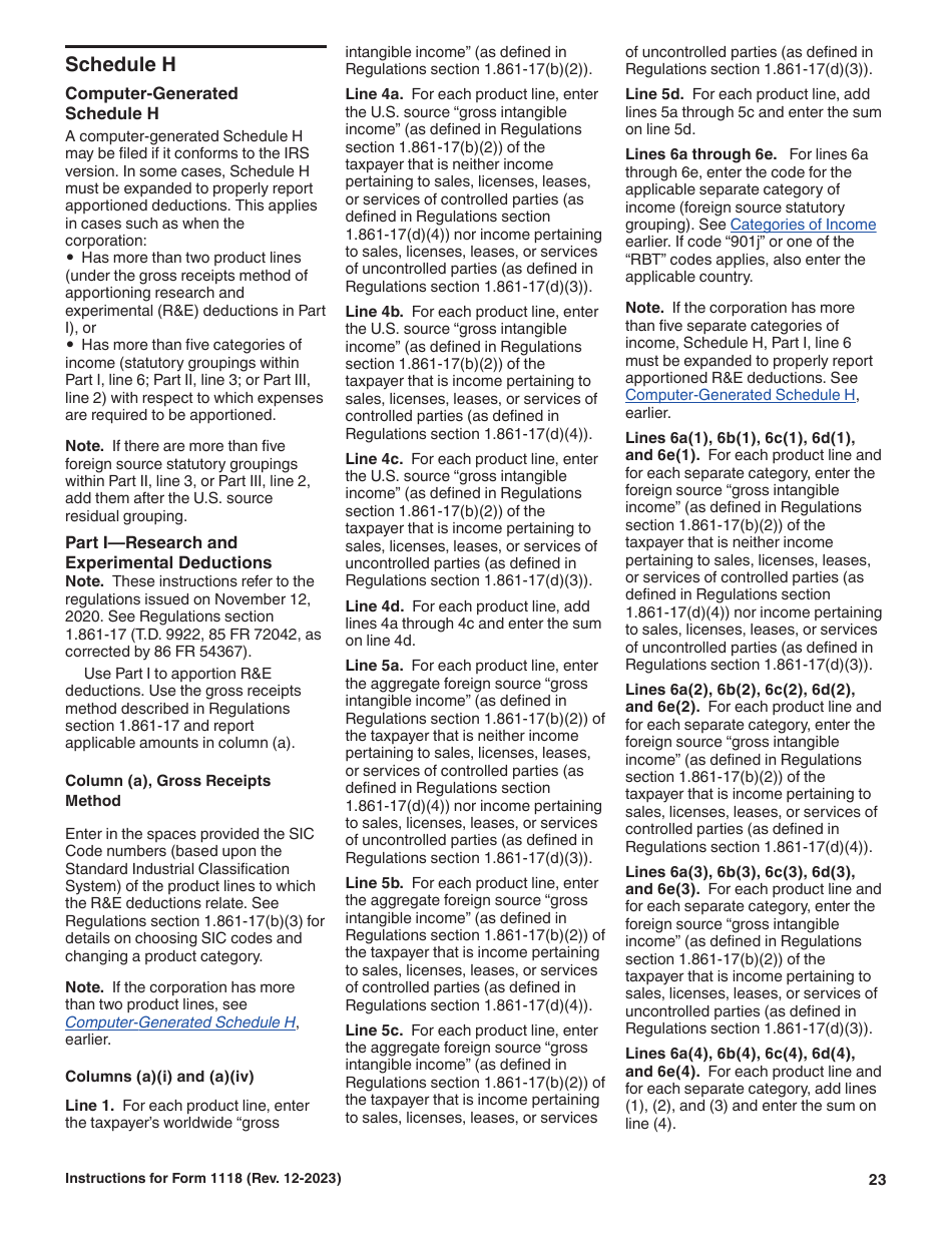 Instructions for IRS Form 1118 Foreign Tax Credit - Corporations, Page 23