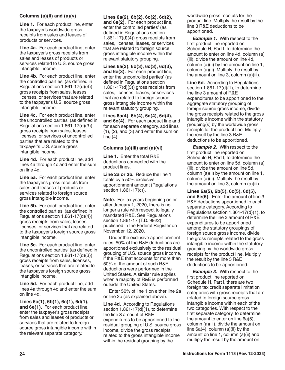 Instructions for IRS Form 1118 Foreign Tax Credit - Corporations, Page 24