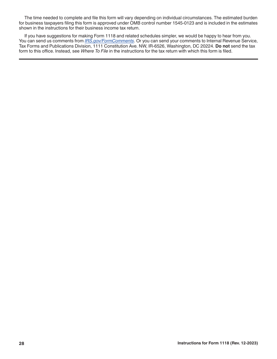 Instructions for IRS Form 1118 Foreign Tax Credit - Corporations, Page 28