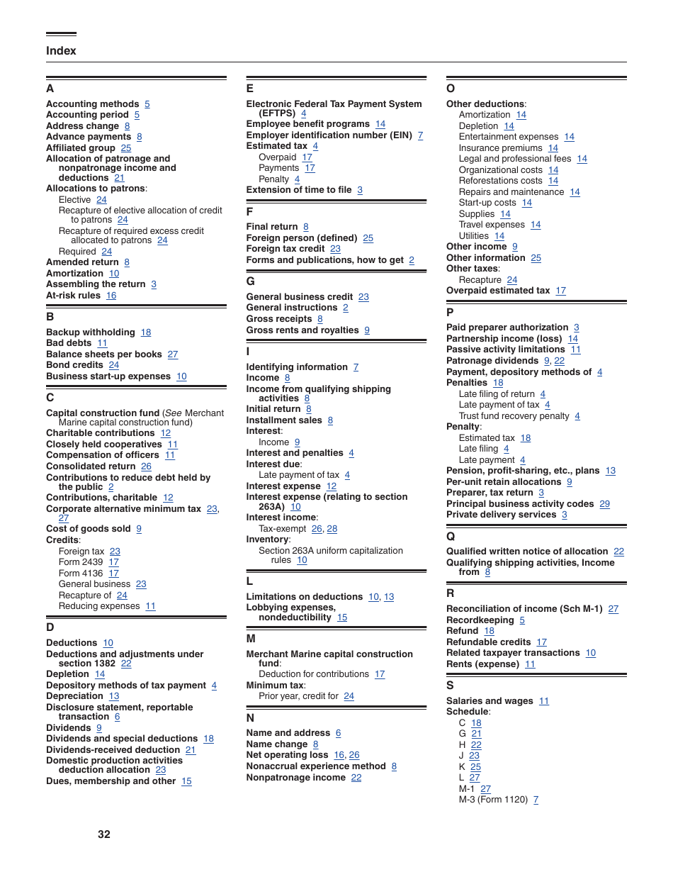 Instructions for IRS Form 1120-C U.S. Income Tax Return for Cooperative Associations, Page 32