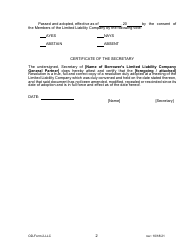 OD- Form 2 LLC Resolution of LLC - Home American Rescue Plan (Home-Arp) Program - California, Page 2