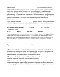 Attachment A Resolution - Sample Form - California, Page 2