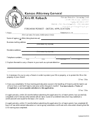 Document preview: Firearm Permit - Initial Application - Kansas