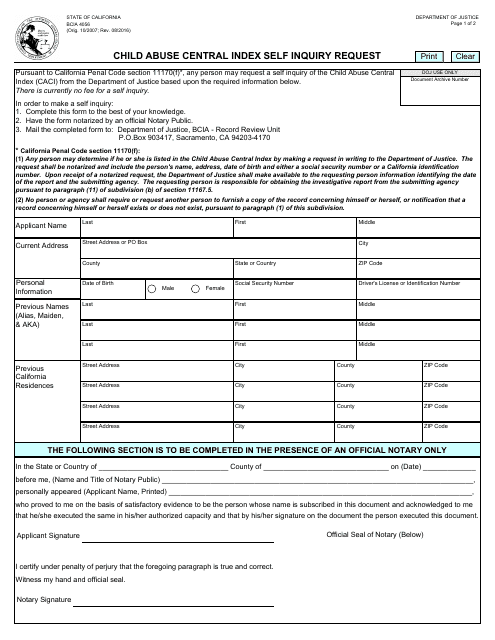 Form BCIA4056  Printable Pdf