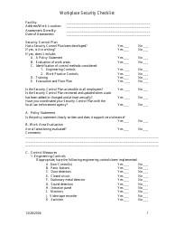 Workplace Security Checklist Template