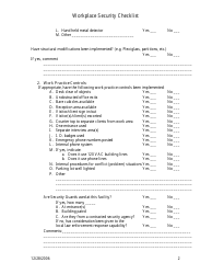 Workplace Security Checklist Template, Page 2