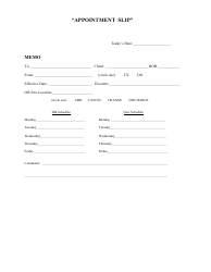 Document preview: Appointment Slip Template