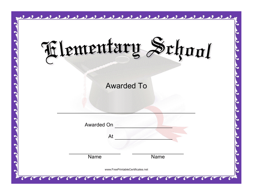 Elementary School Award Certificate Template Image Preview