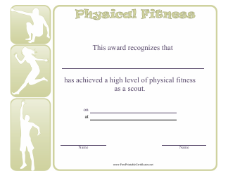 Document preview: Physical Fitness Award Certificate Template