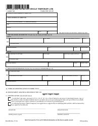 Form SS-4258 Application for Motor Vehicle Temporary Lien - Tennessee, Page 3