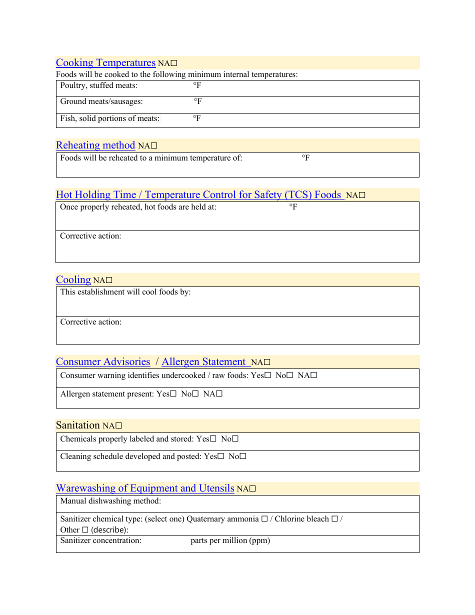 Application for Retail Food Service Businesses - Rhode Island, Page 11