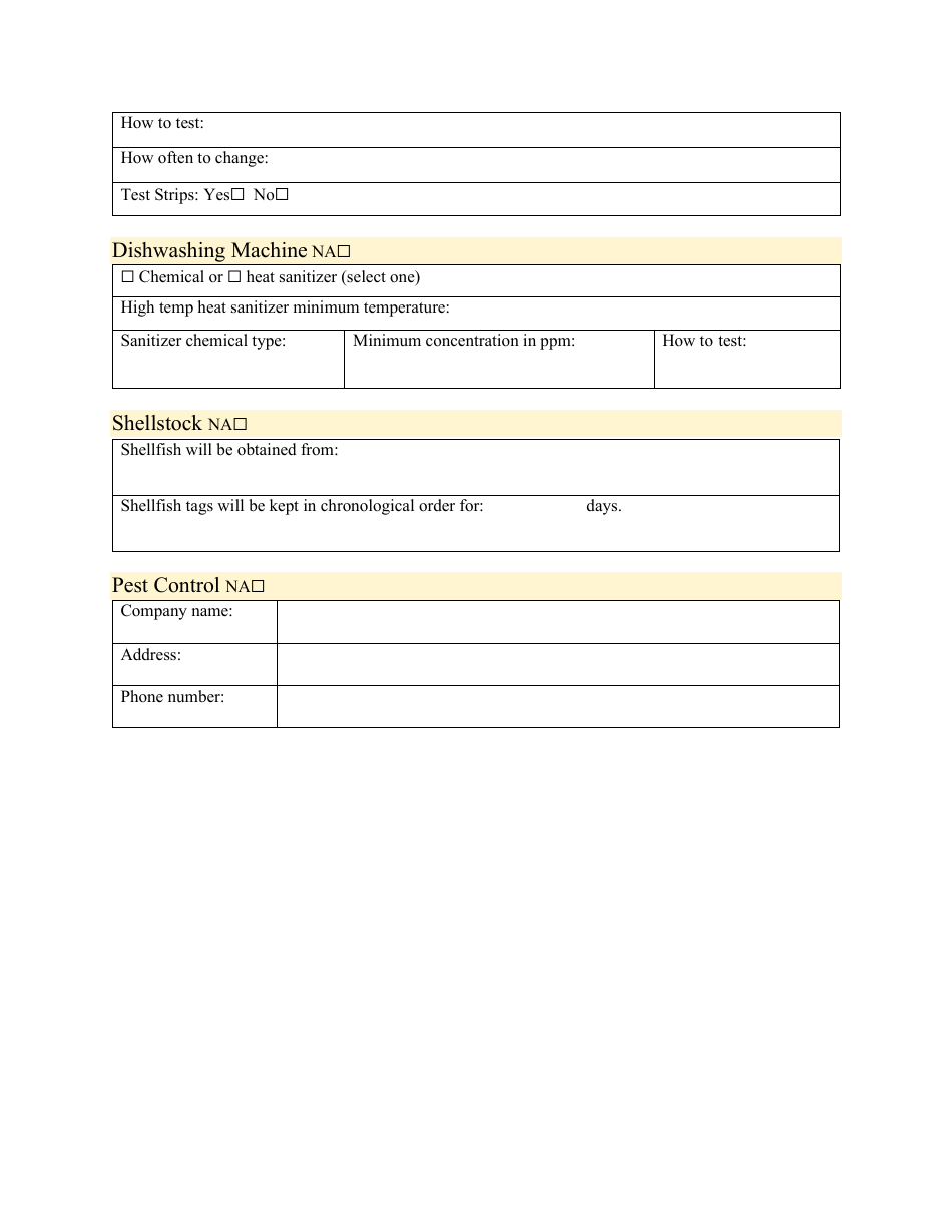 Application for Retail Food Service Businesses - Rhode Island, Page 12