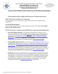 Application for Retail Food Service Businesses - Rhode Island, Page 2