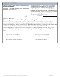 Application for Retail Food Service Businesses - Rhode Island, Page 7