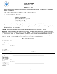 Application for Registration for Industrial Radiography Facility - Rhode Island, Page 2