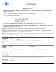 Application for Registration for Rtf Therapeutic X-Ray Equipment Facility - Rhode Island, Page 2
