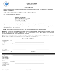 Application for Registration for Particle Accelerator Facility - Rhode Island, Page 2