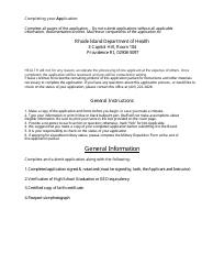 Application for Registration for Electrology Apprentice - Rhode Island, Page 3