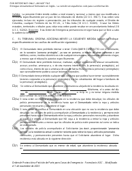 Orden De Proteccion De Emergencia Ex Parte - Oklahoma (Spanish), Page 2